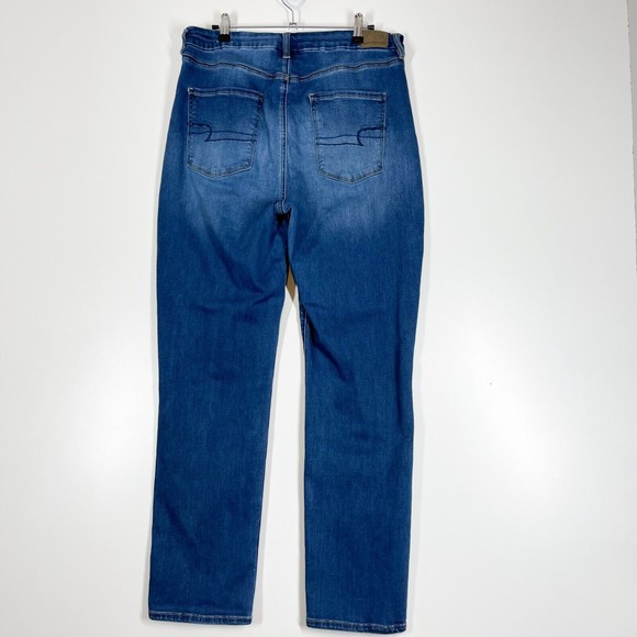 American Eagle Curvy Hi-Rise Skinny Fit Jeans Women's Blue Stretch Denim Size 16 - Picture 2 of 8